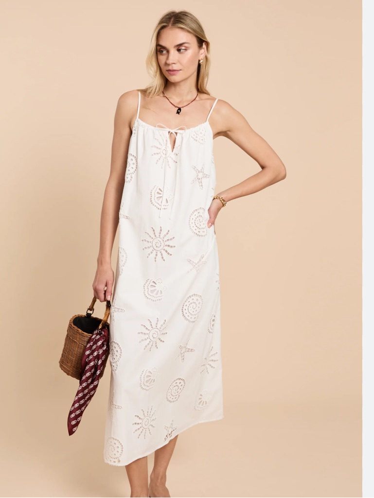 Kourt Genevieve White Cotton Dress Size Small